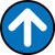 Up Arrow Blue Circular - Floor Sign