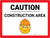 Caution Construction Area with Emoji Landscape - Wall Sign