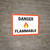 Danger Flammable with Emoji Red Landscape - Wall Sign