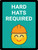 Hard Hats Required with Emoji Blue Portrait - Wall Sign