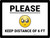 Please Keep Distance of 6 ft with Emoji Landscape - Wall Sign