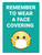 Remember to Use Face Covering with Emoji Blue Portrait - Wall Sign