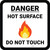 Danger Hot Surface Do Not Touch with Emoji Square - Floor Sign
