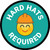 Hard Hats Required with Emoji Green Circular - Floor Sign