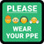 Please Wear Your PPE with Emojis Green Square - Floor Sign