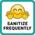 Sanitize Frequently with Emoji Square - Floor Sign
