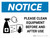 Notice: Please Clean Equipment with Icon Landscape - Wall Sign