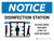 Notice: Disinfection Station with Icon Landscape - Wall Sign