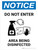 Notice: Do Not Enter Area Being Disinfected with Icon Portrait - Wall Sign