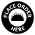 Place Order Here with Taco Black Circular - Floor Sign
