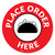 Place Order Here with Taco Red Circular - Floor Sign