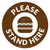 Please Stand Here with Burger Brown Circular - Floor Sign