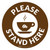 Please Stand Here with Coffee Cup Brown Circular - Floor Sign