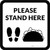 Please Stand Here with Taco and Shoe Prints Black Square - Floor Sign