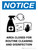 Notice Area Closed For Routine Cleaning And Disinfection with Icon Portrait - Wall Sign