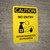 Caution No Entry Decontamination In Progress with Icon Portrait - Wall Sign