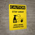 Caution Stay Away Area Being Disinfected with Icon Portrait - Wall Sign