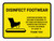 Disinfect Footwear with Icon Yellow Landscape - Wall Sign