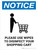 Notice: Please Use Wipes To Disinfect Shopping Cart with Icon Portrait - Wall Sign
