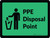 PPE Disposal Point with Icon Green Landscape - Wall Sign