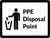 PPE Disposal Point with Icon Landscape - Wall Sign