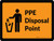 PPE Disposal Point with Icon Orange Landscape - Wall Sign