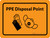 PPE Disposal Point with Icons Orange Landscape - Wall Sign