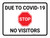 Stop Due To COVID-19 No Visitors with Icon Landscape - Wall Sign
