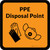 PPE Disposal Point with Icons Orange Square - Floor Sign