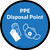 PPE Disposal Point with Icons Blue Circular - Floor Sign