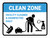 Clean Zone: Facility Cleaned & Disinfected Daily with Icon Landscape - Wall Sign