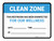 Clean Zone: This Restroom Has Been Disinfected Date Landscape - Wall Sign