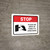 Stop Please Use Wipes Or Towels To Open Doors with Icon Landscape - Wall Sign