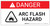 Danger: Arc Flash Hazard with Hazard Icon - Arc Flash Label