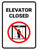 Elevator Closed with Icon Portrait - Wall Sign