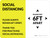 Social Distancing Please Stay 6Ft Apart Yellow Landscape - Wall Sign