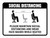 Maintain Social Distancing Wear Face Masks While Seated with Icon Landscape - Wall Sign