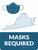 Masks Required - Virginia State Outline Portrait - Wall Sign