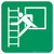 Emergency Window with Escape Ladder Left Safe Condition - ISO Floor Sign