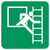 Emergency Window with Escape Ladder Right Safe Condition - ISO Floor Sign