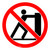 No Pushing Prohibition - ISO Floor Sign