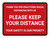 Thank You For Practicing Social Distancing With Us Red Landscape - Wall Sign