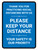 Thank You For Practicing Social Distancing With Us Blue Portrait - Wall Sign