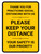 Thank You For Practicing Social Distancing With Us Yellow Portrait - Wall Sign