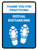 Thank You For Social Distancing with Footprint Icon Portrait - Wall Sign