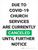 Due to Covid-19 Church Services Are Currently Canceled Portrait V2 - Wall Sign
