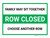 Row Closed - Family May Sit Together - Choose Another Row Landscape V2 - Wall Sign