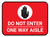 Do Not Enter One Way Aisle with Icon Red Rectangle - Floor Sign