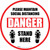 Please Maintain Social Distancing Danger Stand Here with Shoe Prints Circular - Floor Sign