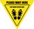 Please Wait Here Bilingual Spanish with Shoe Prints Yield - Floor Sign